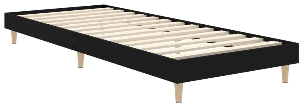 Estrutura de cama 75x190 cm derivados de madeira preto