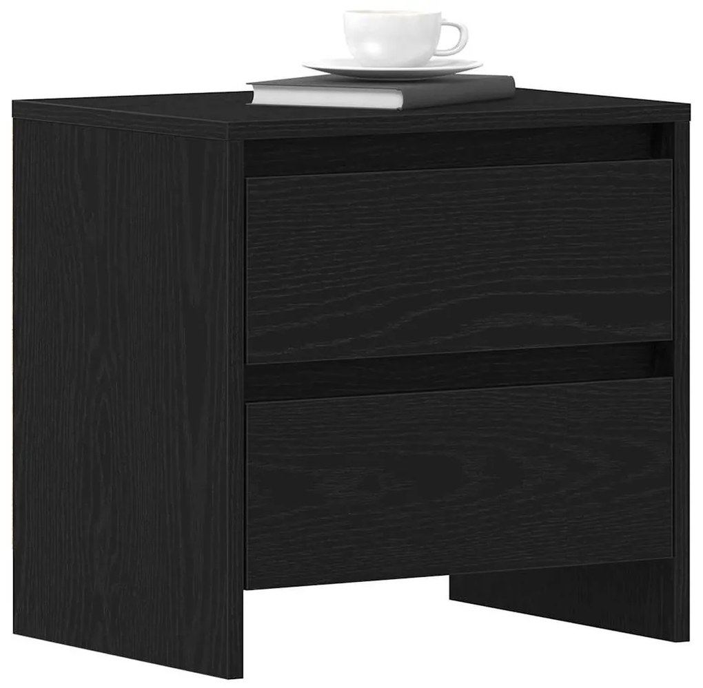 Cabeceira vidaXL 2 pcs Preto Carvalho 45x34x44,5 cm Madeira de engenha