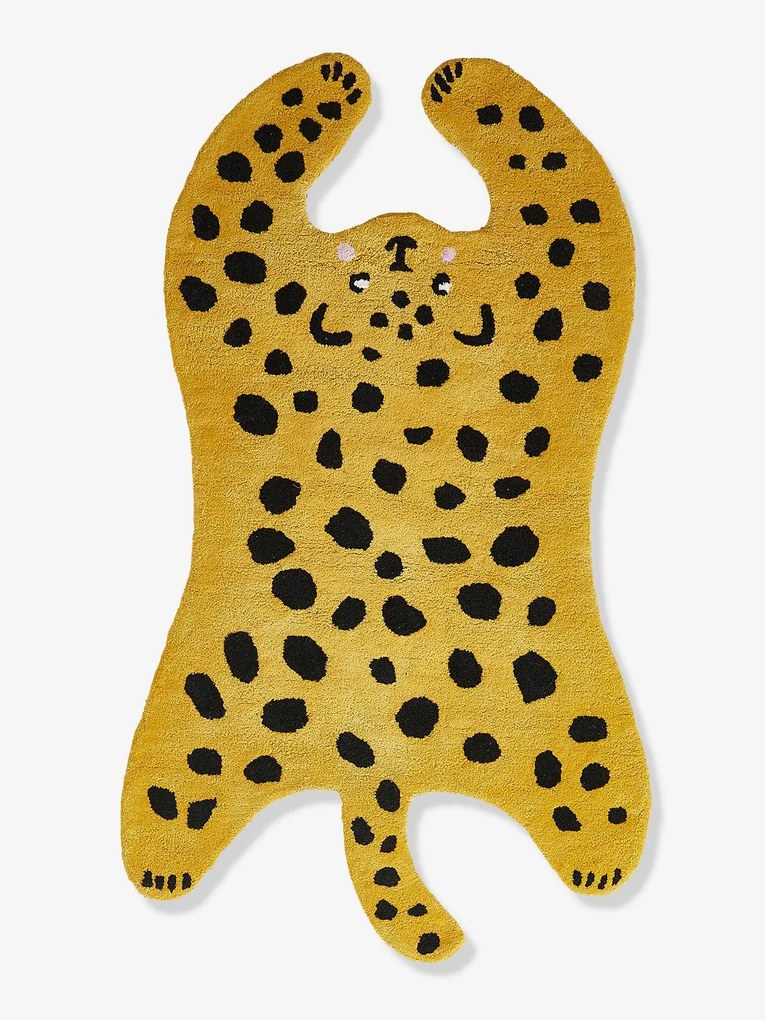 Tapete Pantera amarelo medio liso com motivo