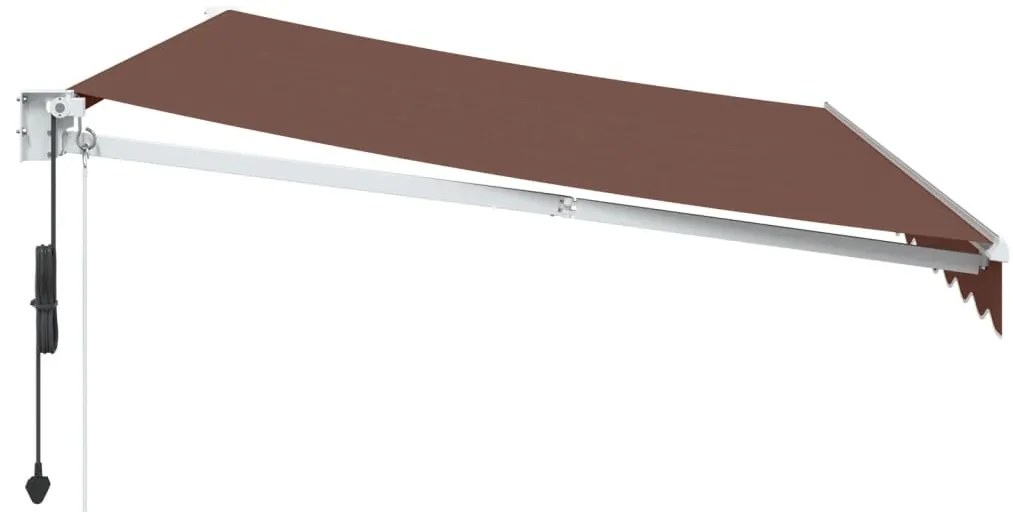Toldo retrátil automático 350x250 cm castanho