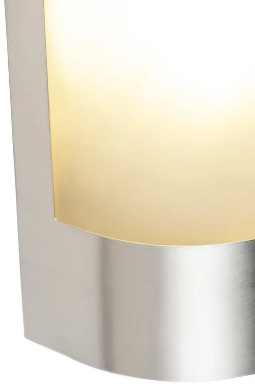 Candeeiro de parede exterior moderno em aço inoxidável com sensor de movimento IP44 - Mira Moderno