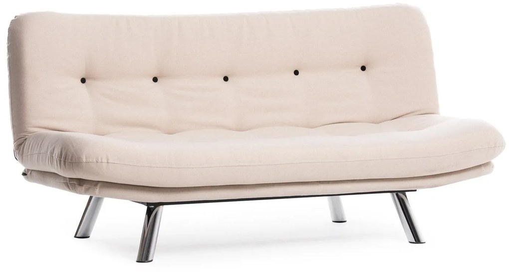Sofá-Cama de 3 Lugares Misa – Creme – 52x175x40 cm