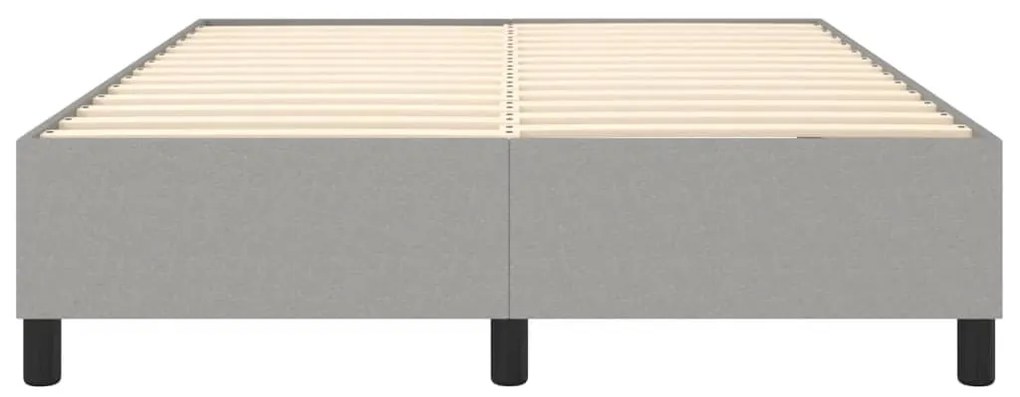 Estrutura de cama sem colchão 140x200 cm tecido cinzento-claro