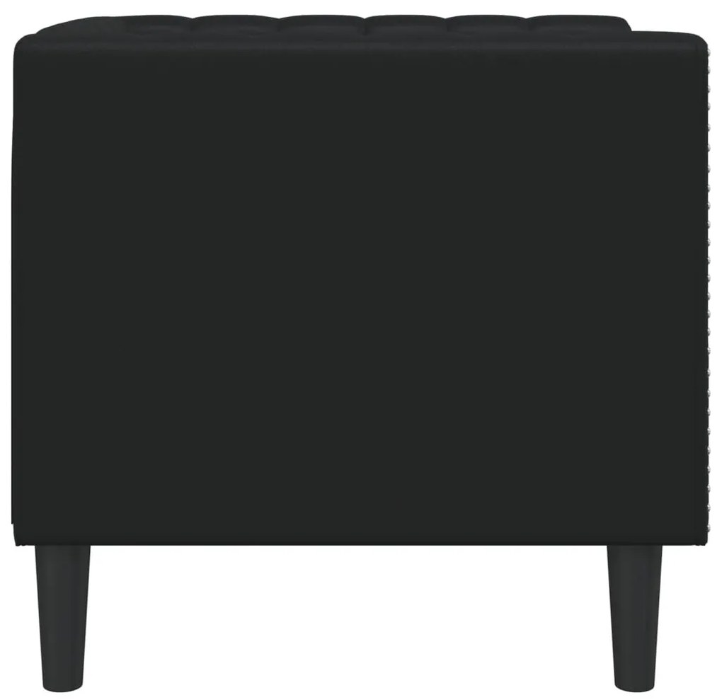 Sofá chesterfield couro artificial preto