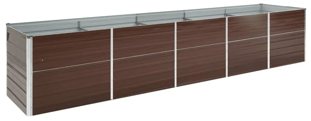 47062 vidaXL Canteiro jardim elevado 400x80x77cm aço galvanizado castanho