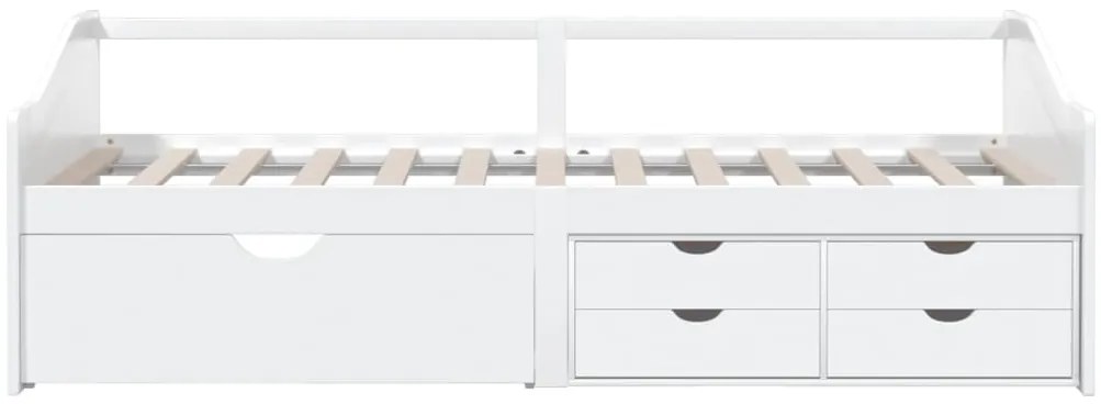Sofá-cama 3 lugares c/ gavetas 90x200 cm pinho maciço branco