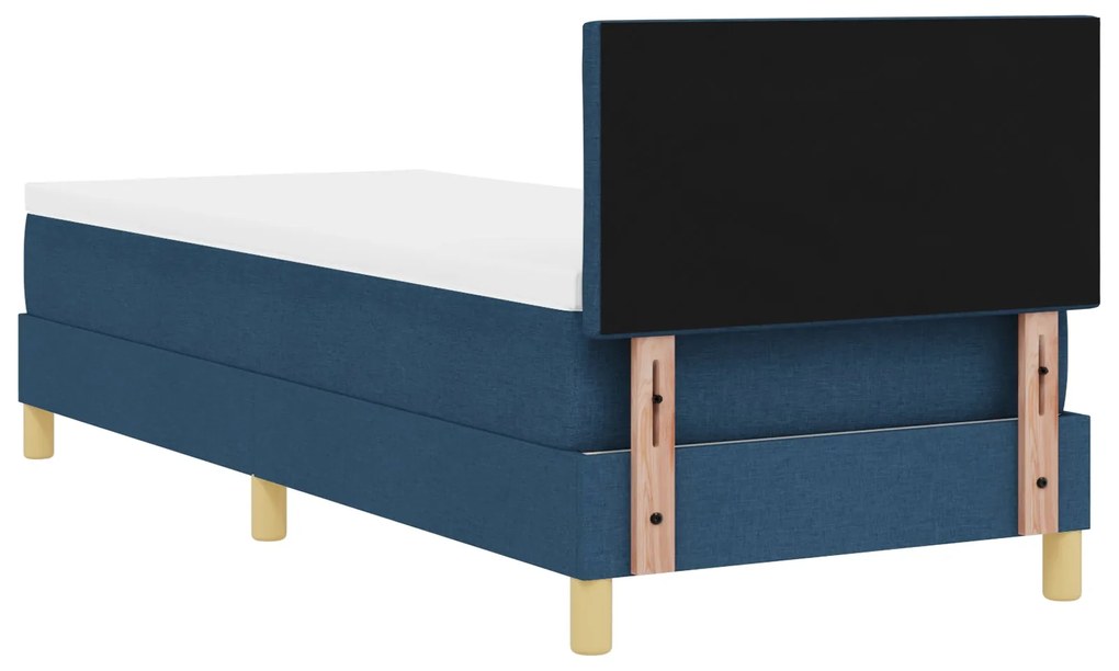 Cama Box Spring com Colchão Azul 80x200 cm Tecido
