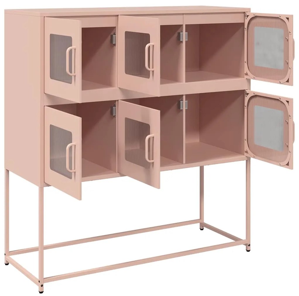 Aparador 100,5x39x107 cm aço laminado a frio rosa
