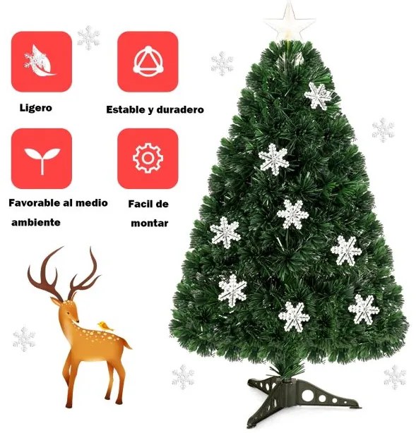 Árvore de Natal Artificial em PVC de 1,2m com base iluminada em fibra de vidro que muda de cor para a festa de Natal em casa Verde