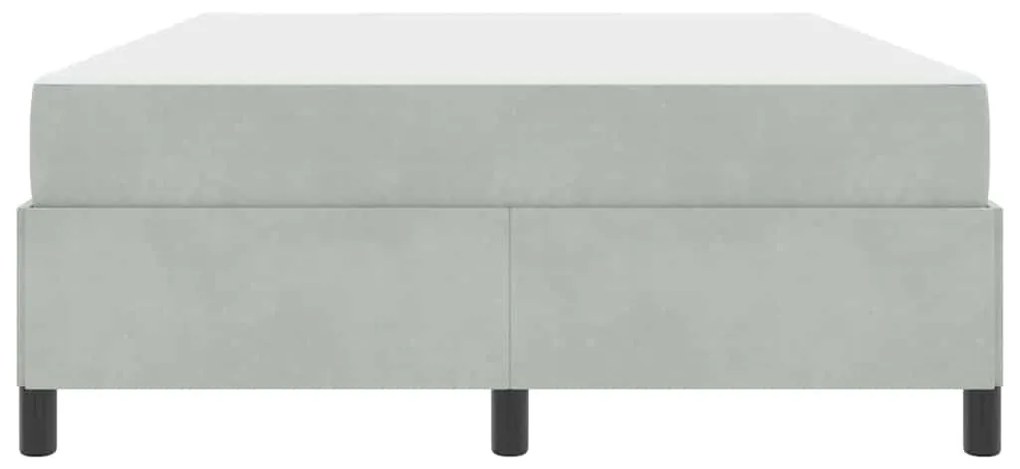 Estrutura da Cama Branco e Cinza Claro 160 x 200 cm Veludo