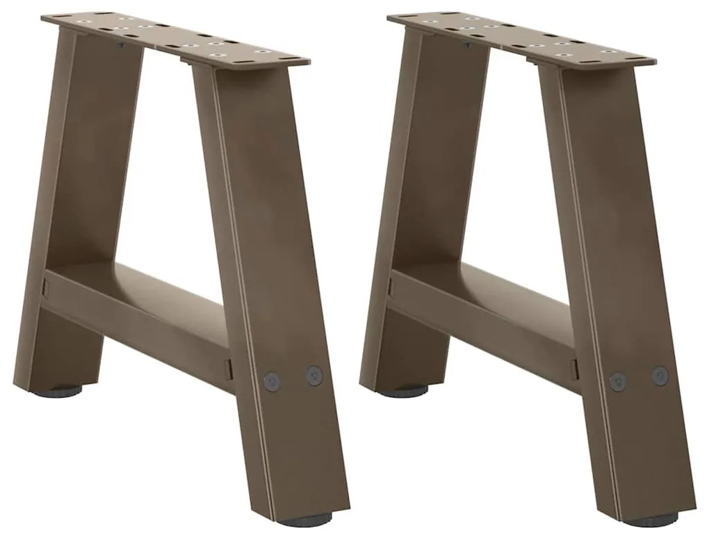 vidaXL Pés para mesa de centro em formato A, 2 peças, 30x(30-31) cm, aço