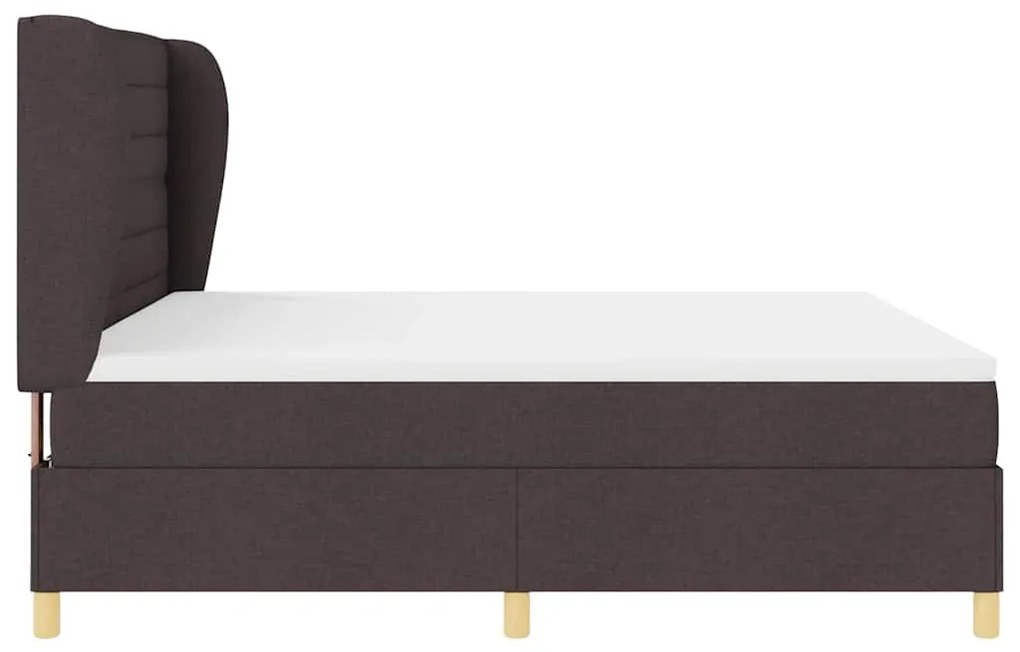 Cama Box Spring com Colchão vidaXL Marrom Escuro 180x200 cm Tecido