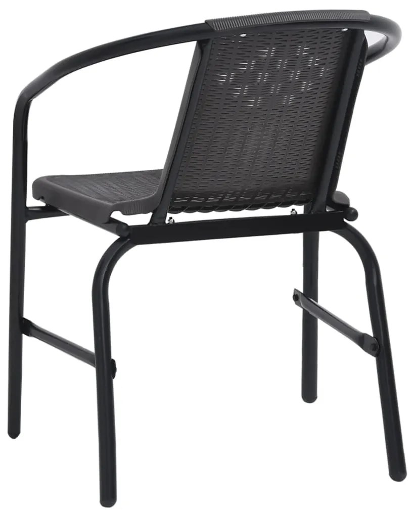 Cadeiras de jardim 4 pcs vime plástico e aço 110 kg