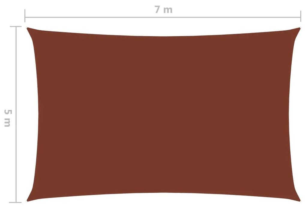 Para-sol estilo vela tecido oxford retangular 5x7 m terracota