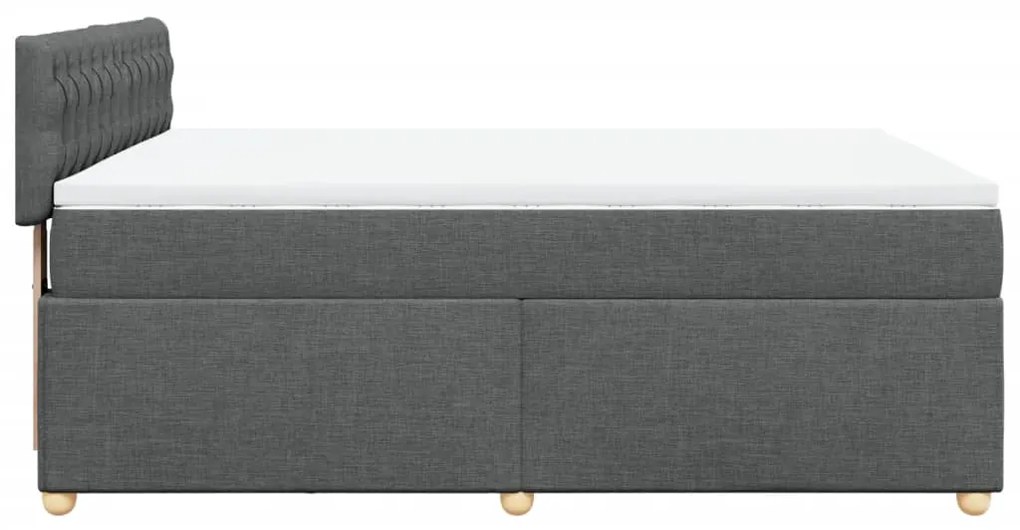 Cama com molas/colchão 160x200 cm tecido cinzento-escuro