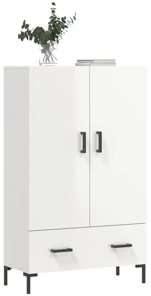 Aparador alto 69,5x31x115 cm derivados madeira branco brilhante