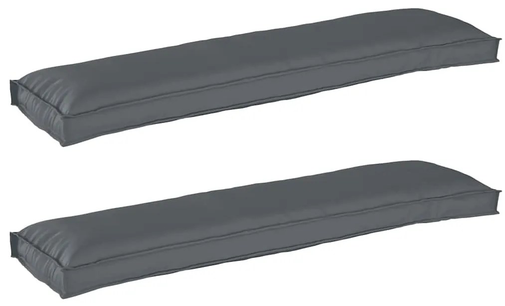 vidaXL Almofadas de Palete para Banco - 2 Peças Antracite 150 x 40 x 8 cm, Tecido Oxford.