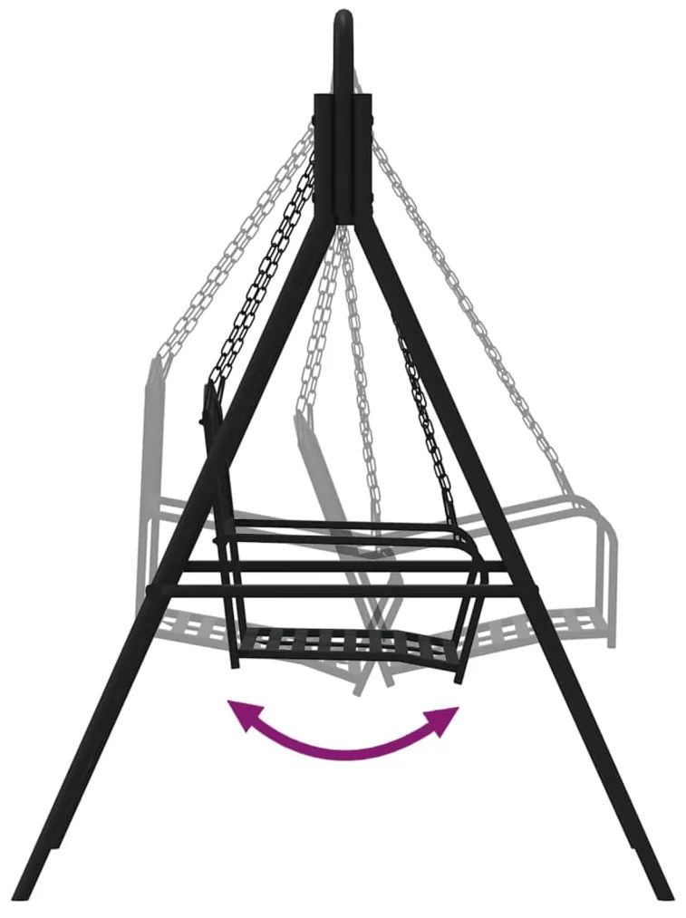Banco de baloiçar 124 cm em aço preto