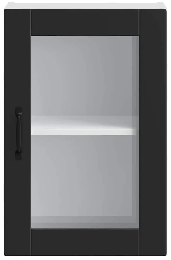 Armário de parede de cozinha com porta de vidro Porto preto