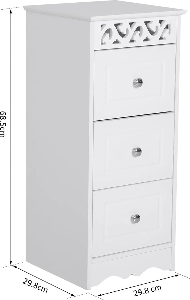 Armário Carol de 3 Gavetas - Design Contemporâneo