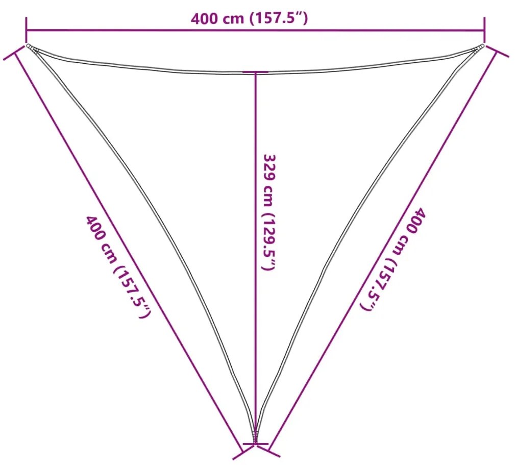 Para-sol estilo vela 160 g/m² 4x4x4 m PEAD verde-escuro