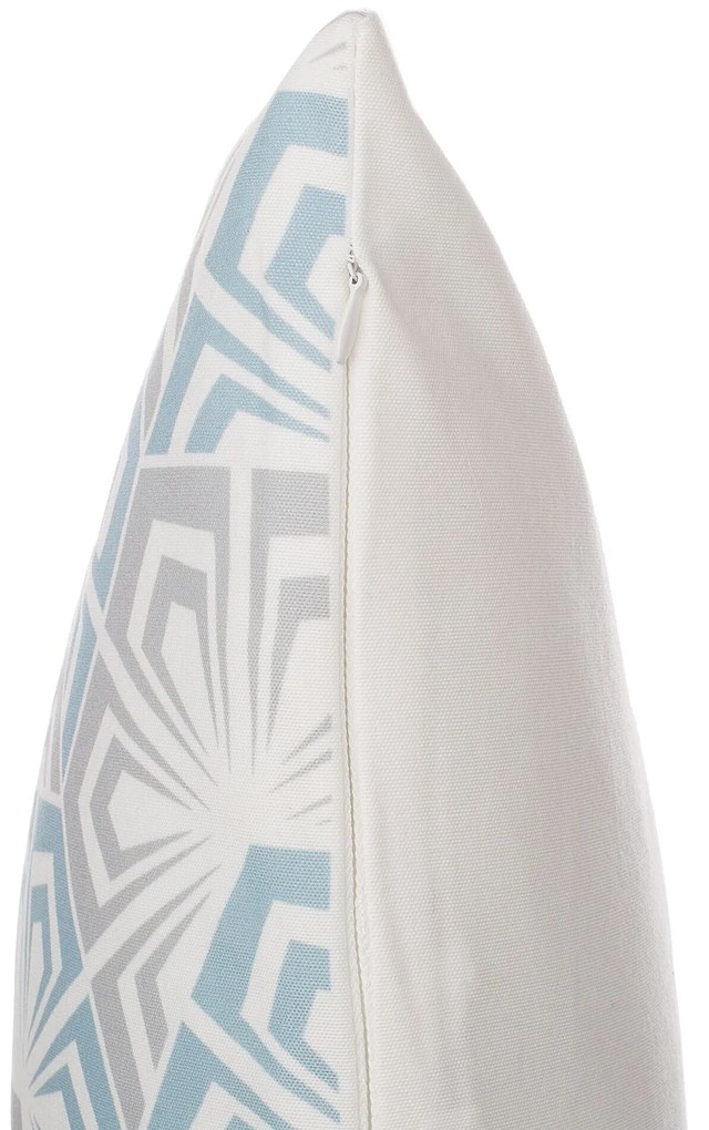 Conjunto de 2 almofadas decorativas com padrão geométrico azul e cinzento 45 x 45 cm PRIMROSE Beliani