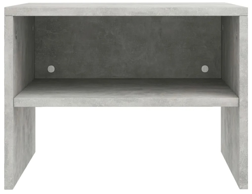 Mesa-de-cabeceira 40x30x30 cm contraplacado cinzento cimento