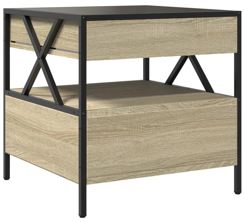 Mesa de centro luzes LED Infinity 50x50x51 cm carvalho sonoma