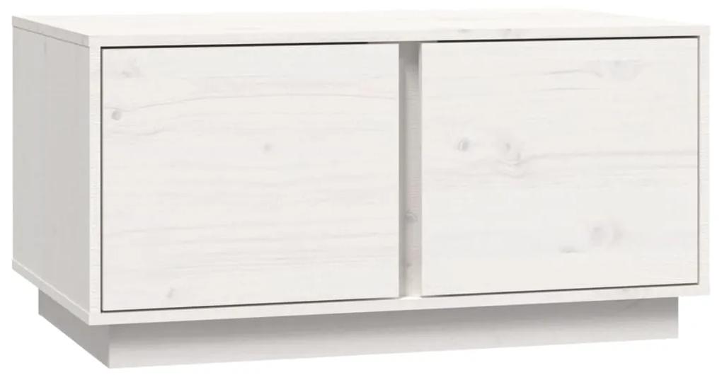 Mesa de centro 80x50x40 cm madeira de pinho maciça branco