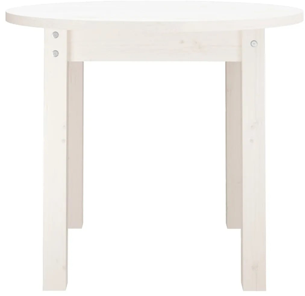 Mesa de centro Ø 55x45 cm madeira de pinho maciça branco