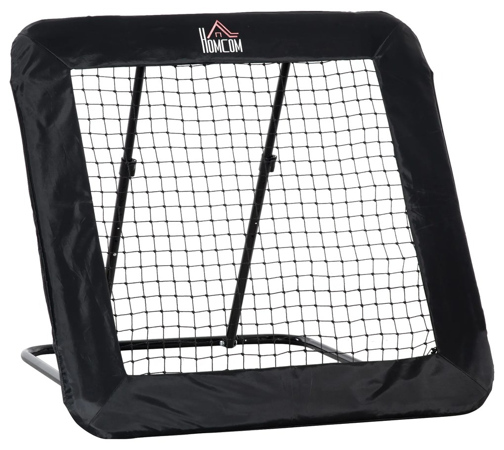 HOMCOM Rede de Rebote Dobrável com 4 Ângulos Ajustáveis para Treinamento de Futebol Beisebol 128x118x108-120cm Preto | Aosom Portugal
