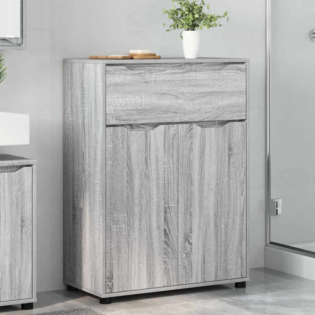 vidaXL Armário de Banheiro com porta Cinza Sonoma 72,5 x 36,5 x 100 cm