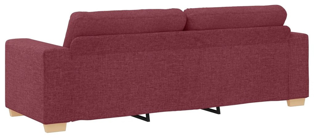 Conjunto de Sofás de 3 Peças com Almofadas Vermelhas