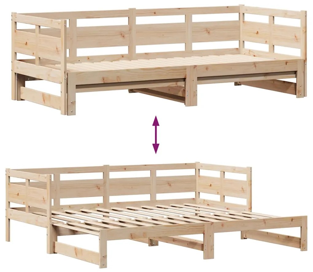 Sofá-cama com gavetão e gavetas sem colchão 90x200 cm