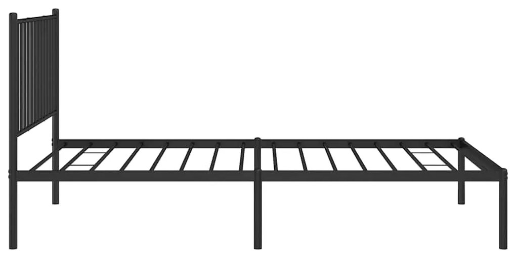 Estrutura de cama com cabeceira 100x190 cm metal preto