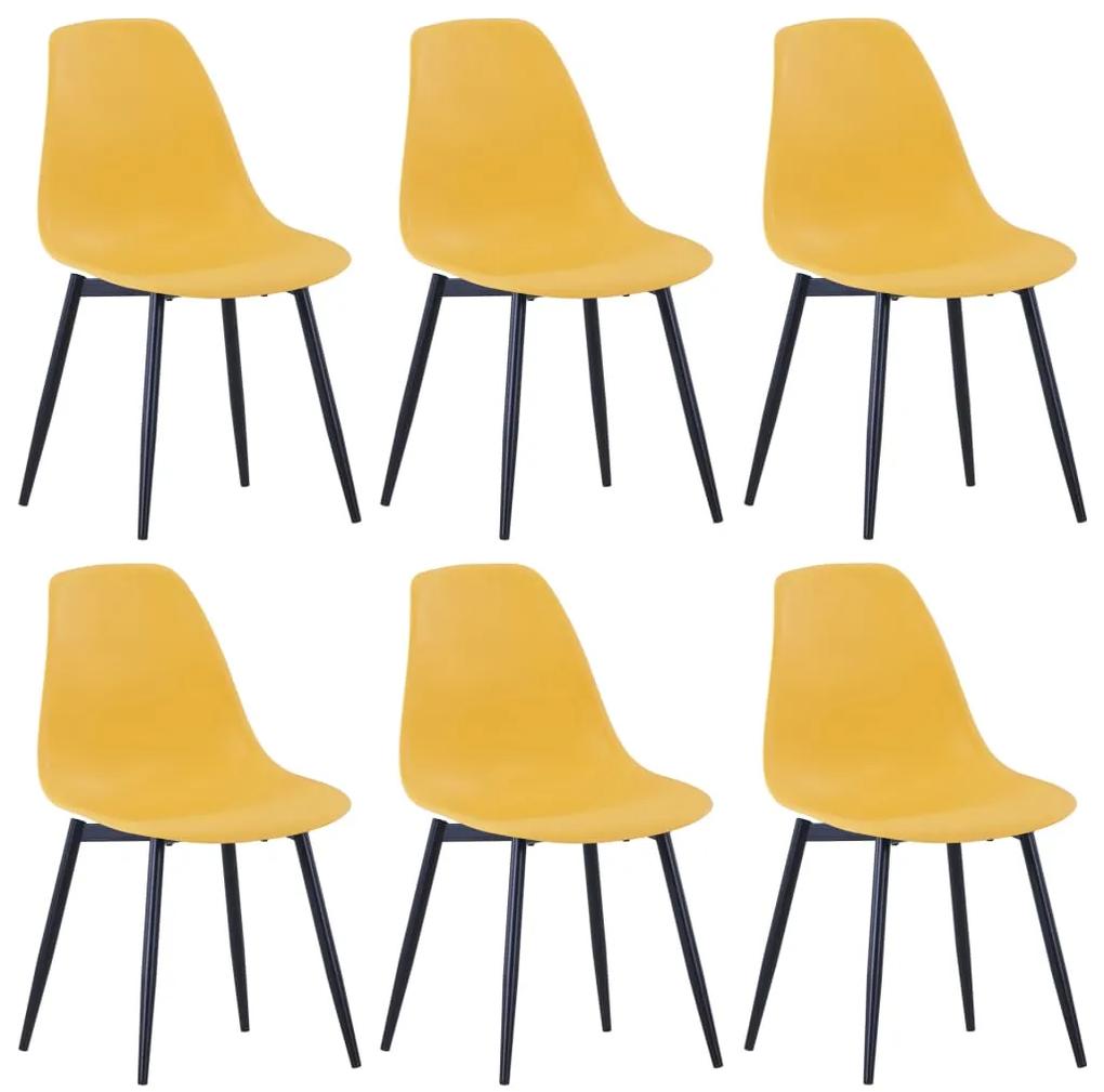 49488 vidaXL Cadeiras de jantar 6 pcs PP amarelo