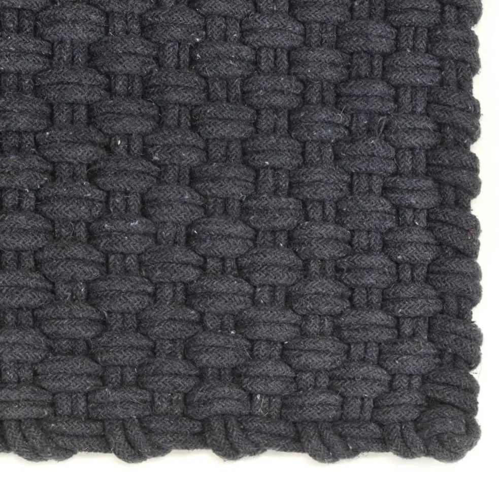 Tapete retangular 160x230 cm algodão antracite