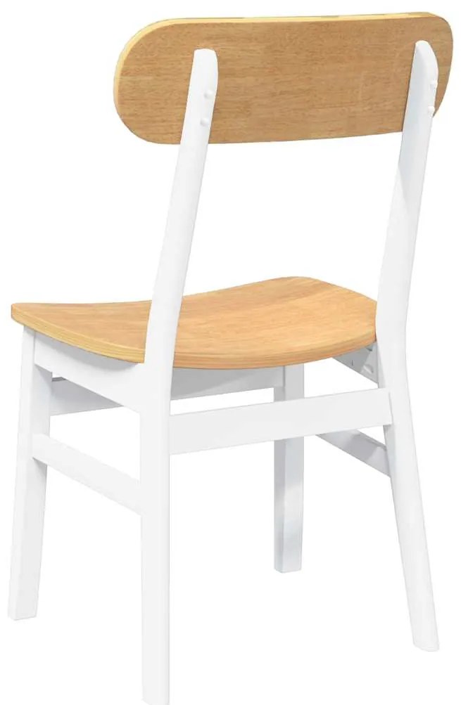 Cadeiras de jantar 2 pcs madeira de seringueira maciça branco