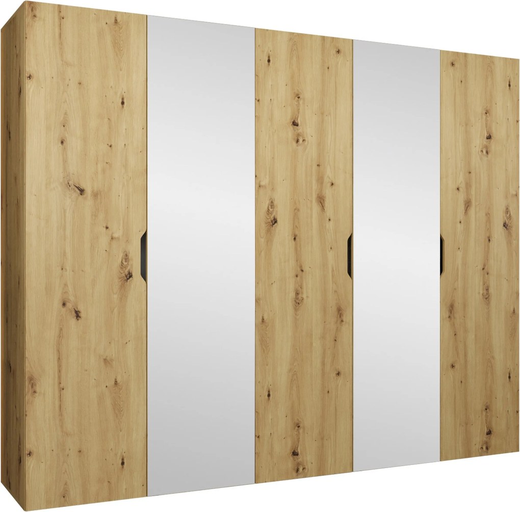 Roupeiro Hartford 516, Carvalho Artisan, 202x250x50cm, 181.5 kg, Portas para roupeiro: Com dobradiças