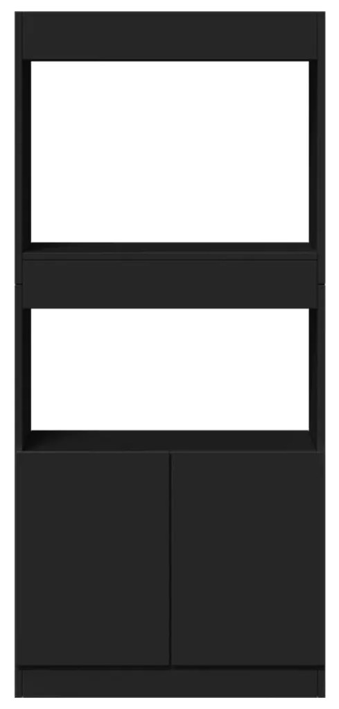 Armário alto 63x33x140 cm derivados de madeira preto