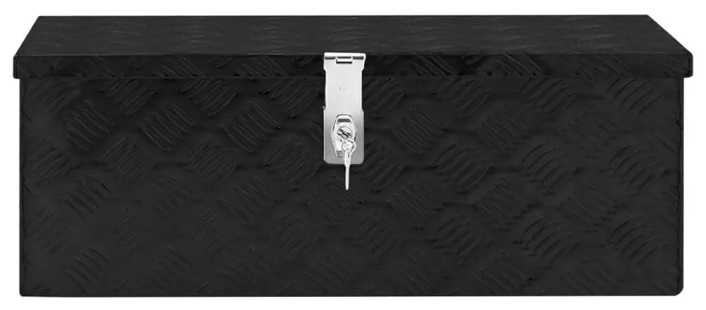 Caixa de arrumação 70x31x27 cm alumínio preto