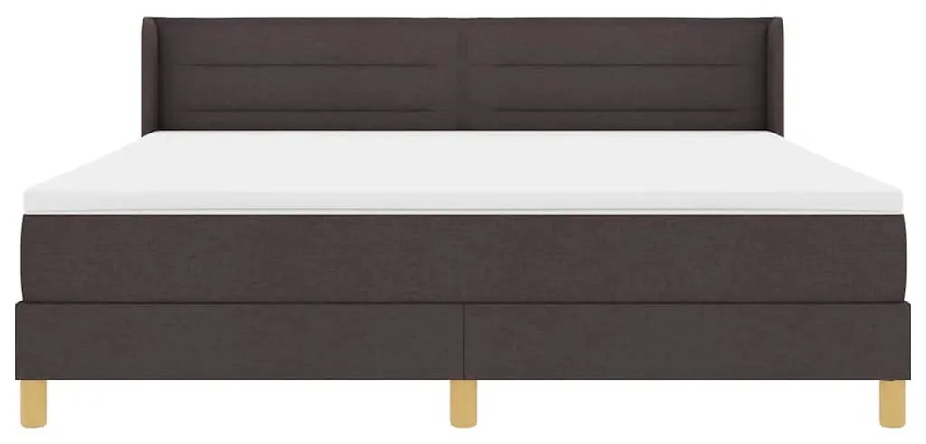 Cama Box Marrom Escuro e Branco 180 x 200 cm Poliéster