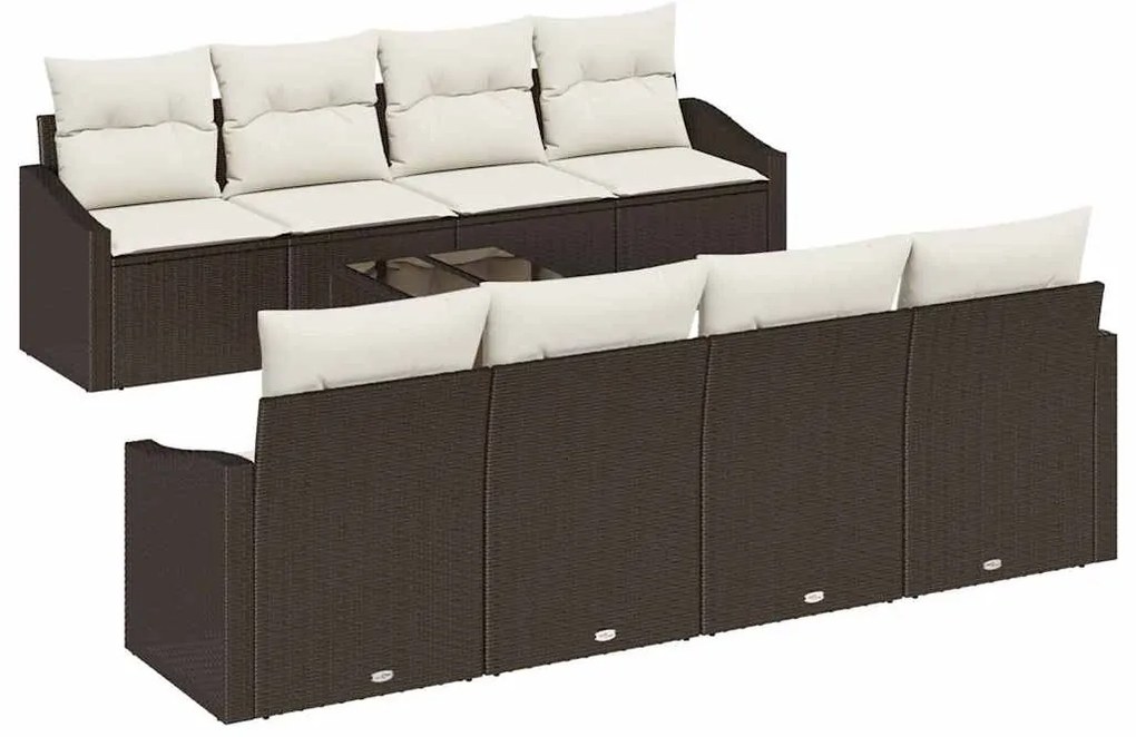 Conjunto de Sofá de Jardim de 7 Peças com Almofadas em Rattan Sintétic