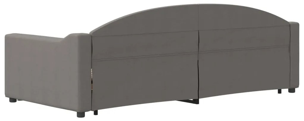 Sofá-cama c/ gavetão/gavetas 90x200 cm tecido cinza-acastanhado