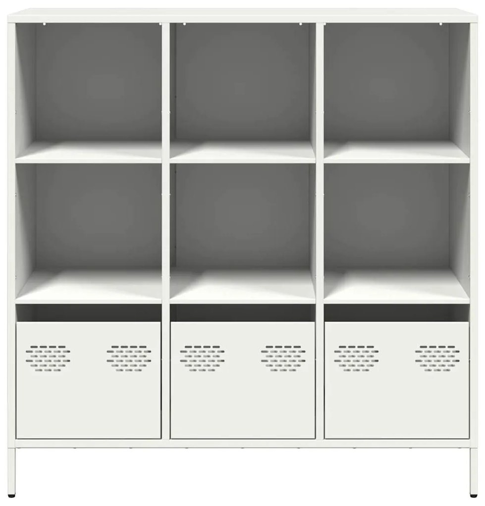 Aparador alto 101,5x39x103,5 cm aço branco