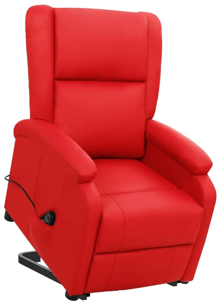 329690 vidaXL Poltrona elevatória couro artificial vermelho