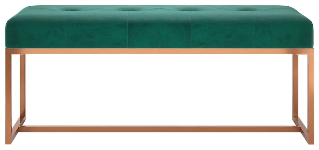 Banco 110x36x45 cm veludo verde-escuro