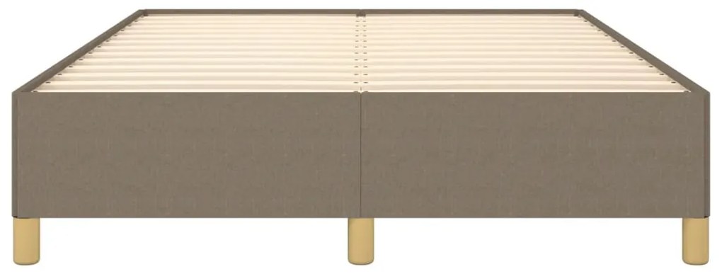 Cama sem colchão 140x190 cm tecido castanho-acinzentado