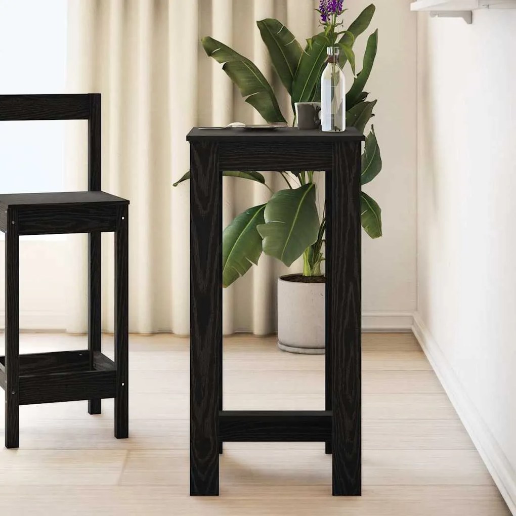 vidaXL Mesa de bar Carvalho Preto 51 x 50 x 103,5 cm
