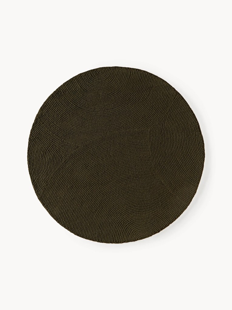 Tapete redondo em lã artesanal Eleni